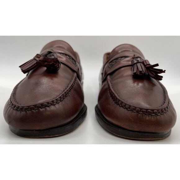 Allen Edmonds Brown Maxfield Tassel Loafer W/ Weave Accents/Dust Covers 11.5 D